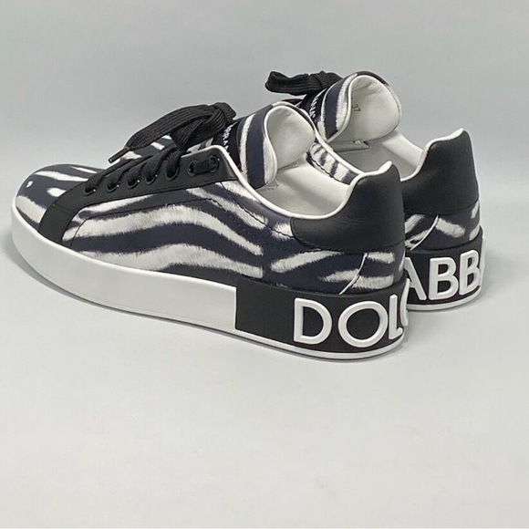 DOLCE & GABBANA ZEBRA PRINT SNEAKERS - Picture 1 of 5